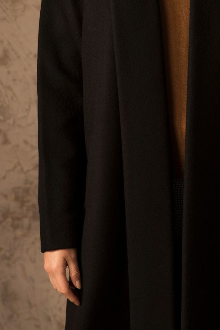 NEW - LONG 100% VICUNA SWING COAT - BLACK - 3