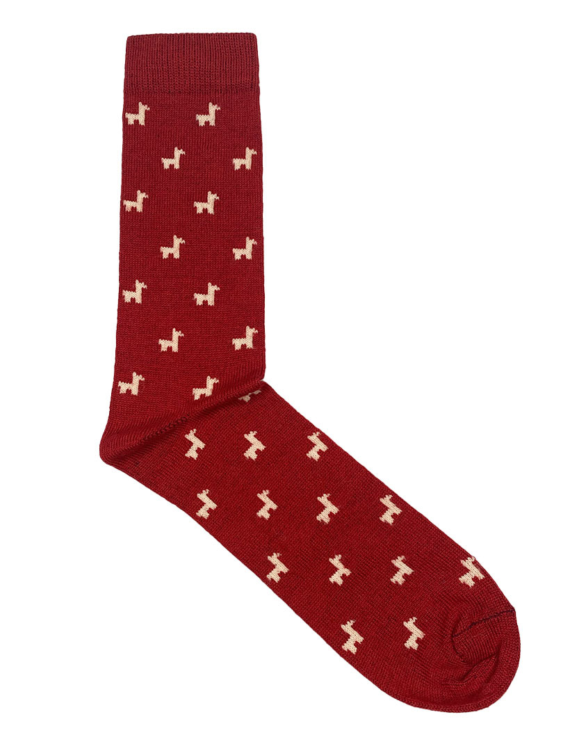 Alpaca Dress Socks - Red Alpaca - 2