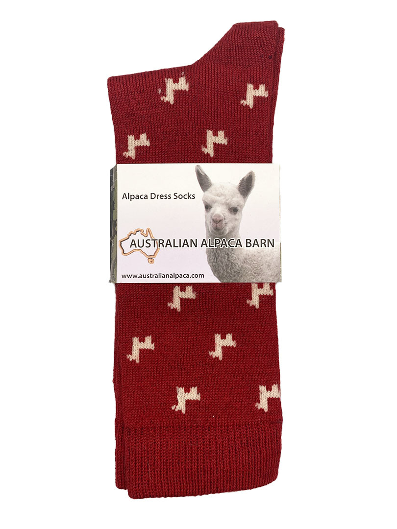 Alpaca Dress Socks - Red Alpaca - 3