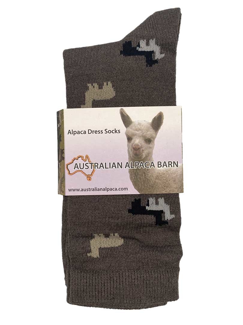 Alpaca & Silk Dress Socks - Brown Alpaca - 3