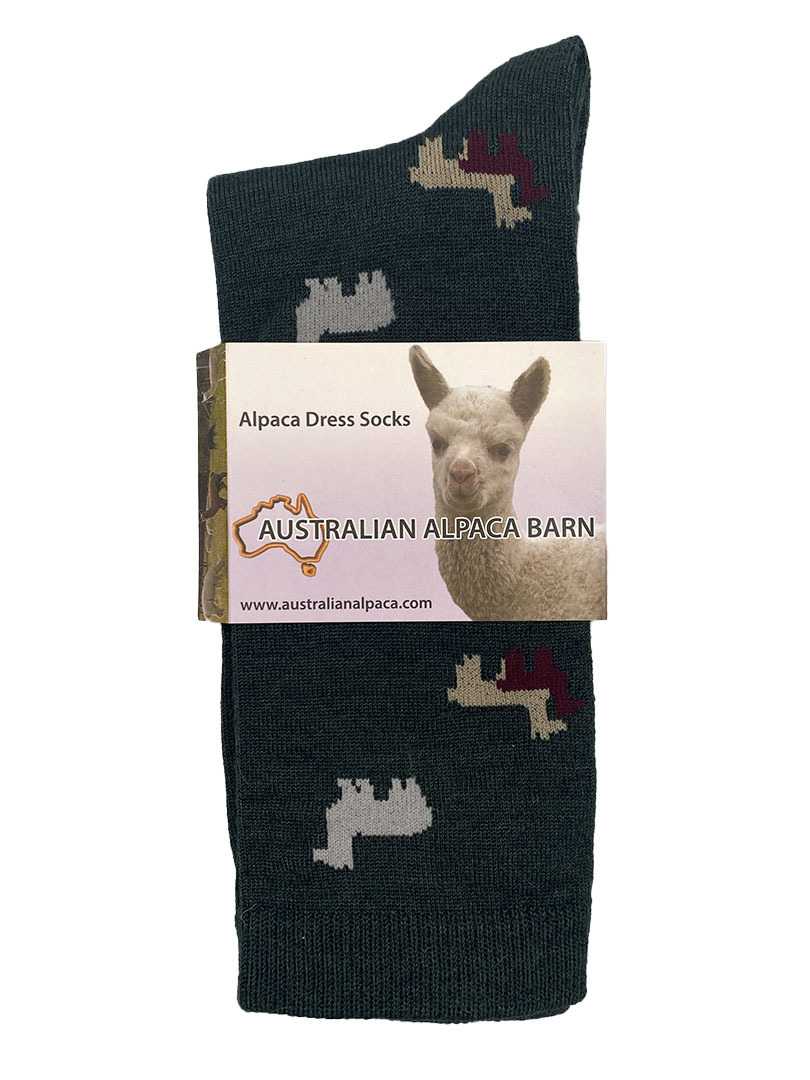 Alpaca & Silk Dress Socks - Green Alpaca - 3