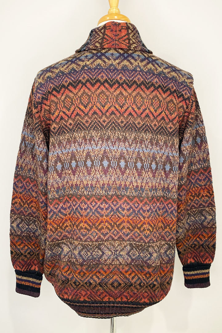 Pando Rolled Neck Cardigan - Reds - 2