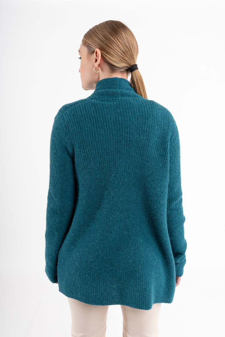Classic Short Swing Cardigan - Turquoise - 3