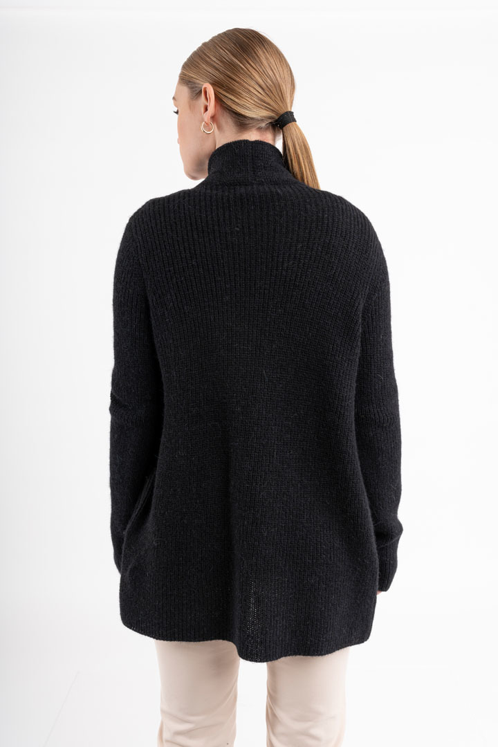 Classic Short Swing Cardigan - Black - 2