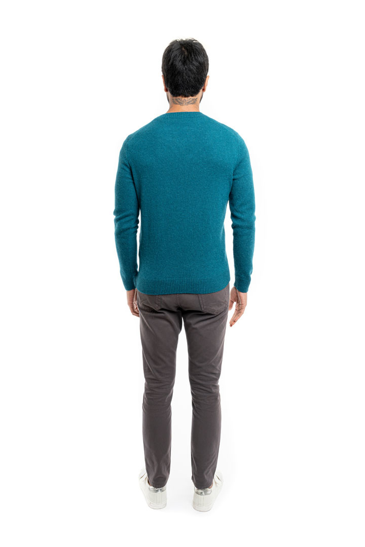 Classic Round Neck Sweater - Turquoise - 3