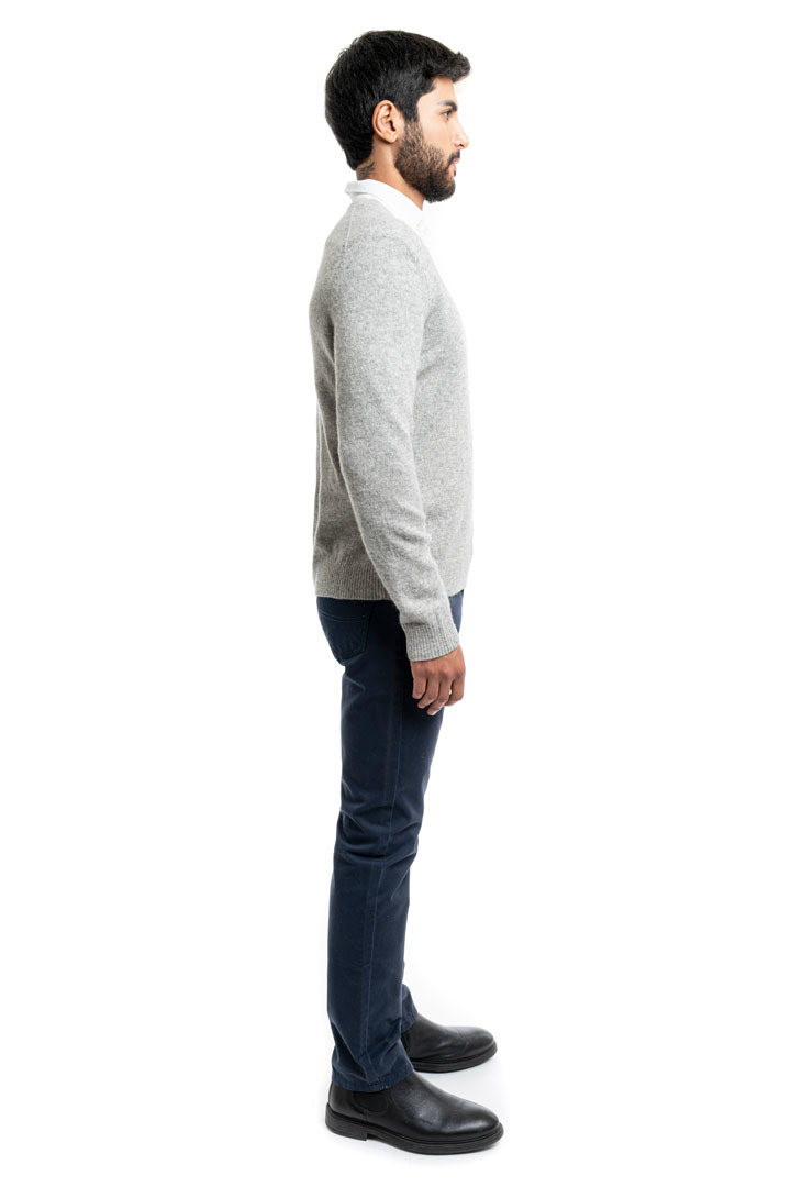 Classic V Neck Sweater - Grey - 3
