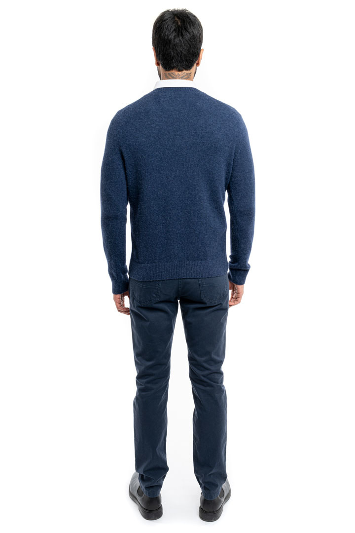 Classic V Neck Sweater - Blue - 3