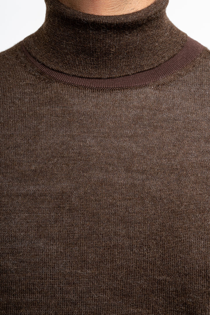 Classic Turtle Neck Sweater - Brown - 3