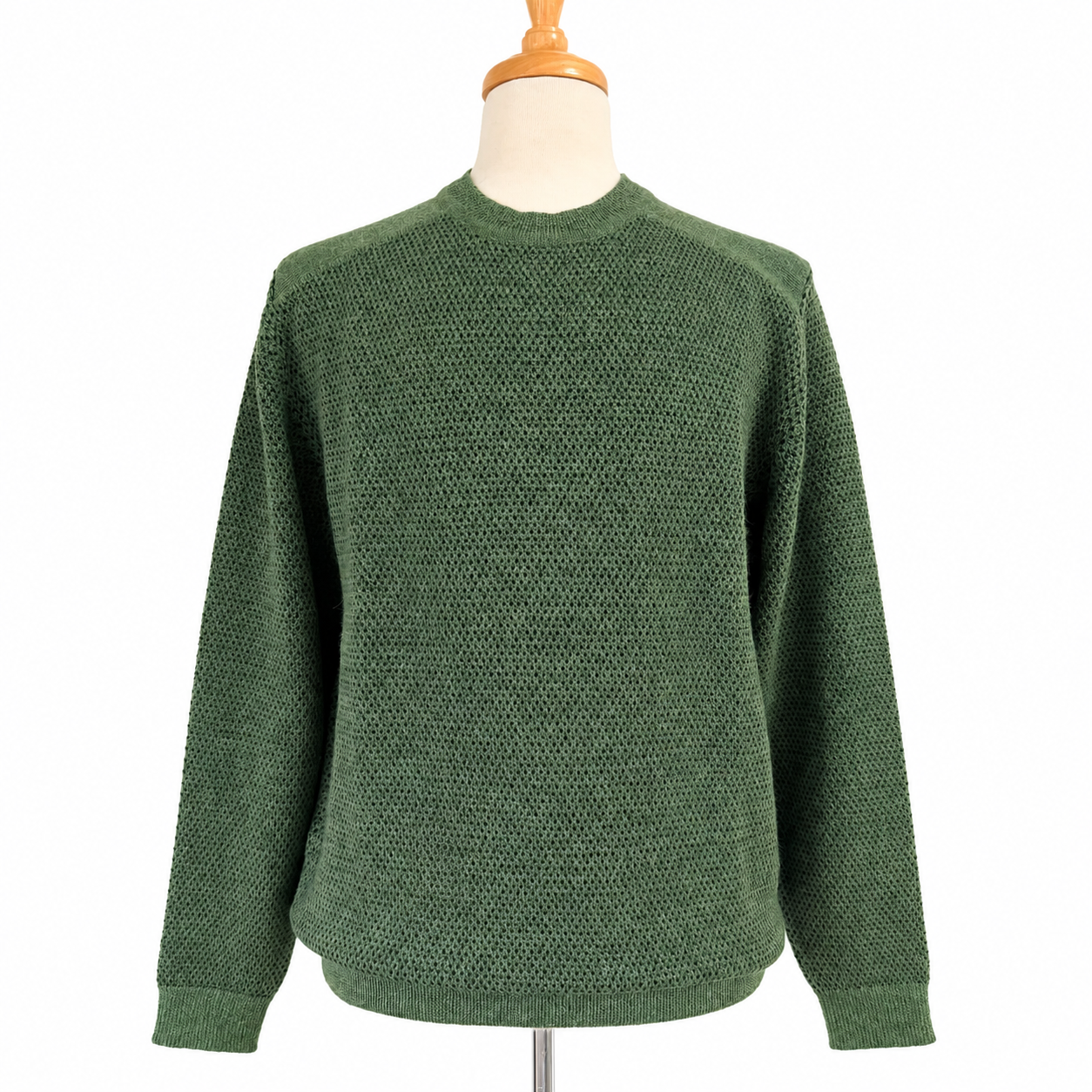 Pique Sweater - Green Melange/Black - 2