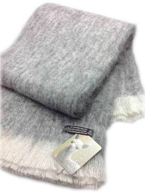 Natural Alpaca Brushed Throw  Grey Merle - 2