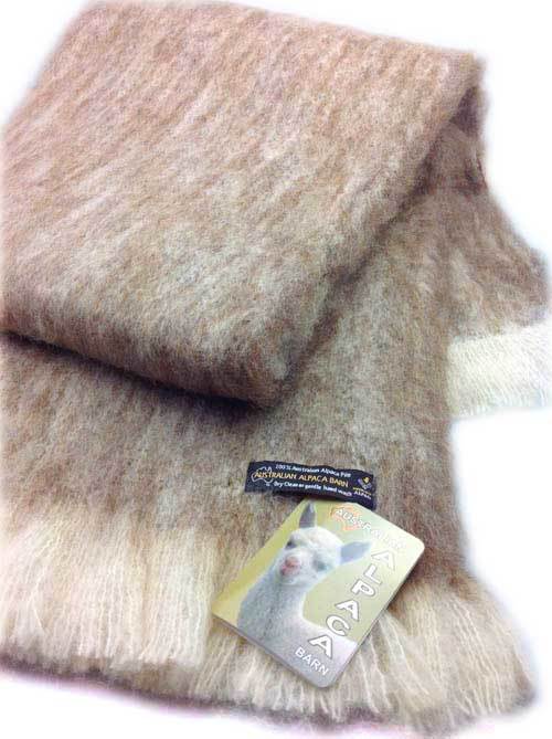 Natural Alpaca Brushed Throw  Pumice - 2