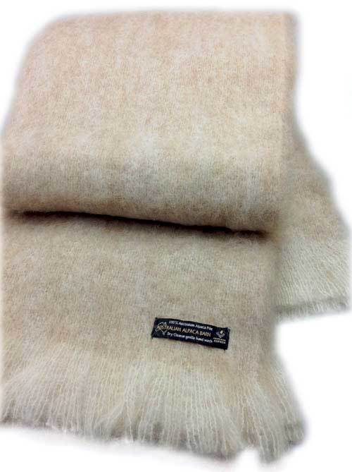 Natural Alpaca Brushed Throw  Sand - 2