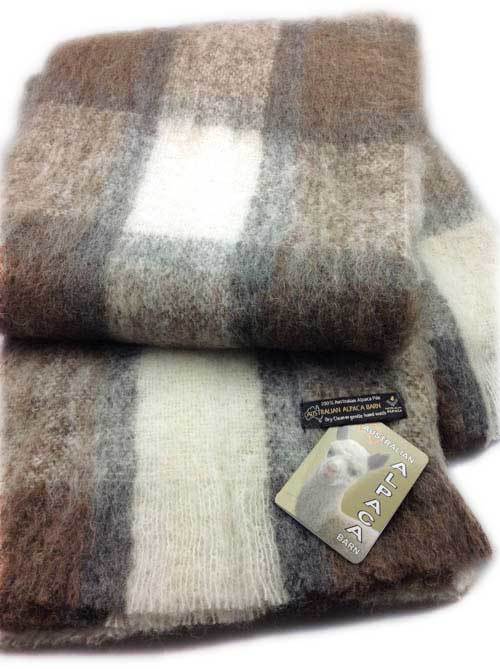 Natural Alpaca Brushed Throw - Plateau - 2