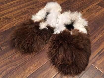 Reversible Alpaca Fur House Slippers - 3