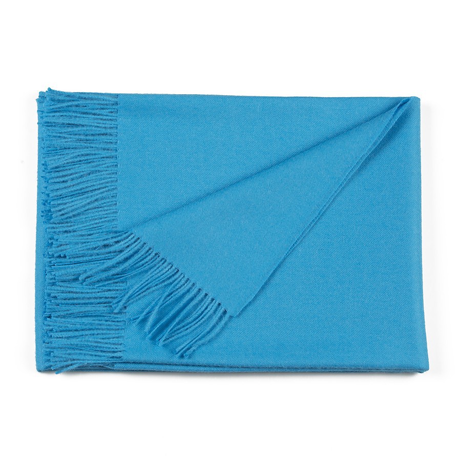 Classic Baby Alpaca Throw - Bight Blue - 1