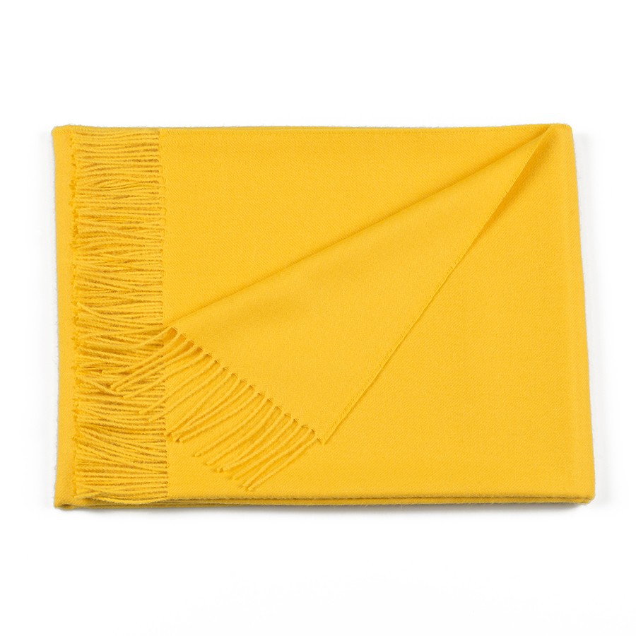 Classic Baby Alpaca Throw - Bight Yellow - 1