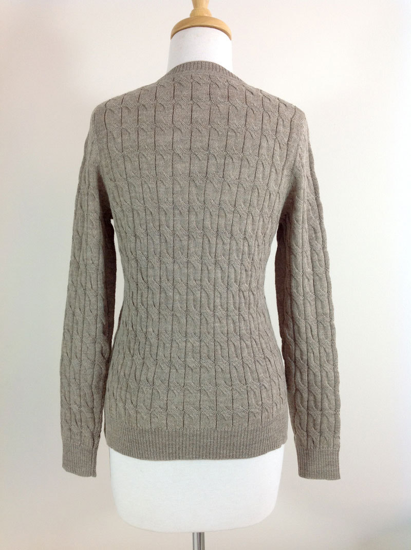 Classic Crew Neck Cable Sweater - Polvo - 3