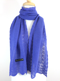 Lace Edge Scarf - Blue - 1