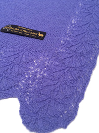 Lace Edge Scarf - Blue - 2