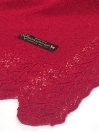 Lace Edge Scarf - Cherry - 2