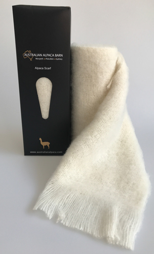 Brushed Baby Alpaca Scarf - Cream - 1