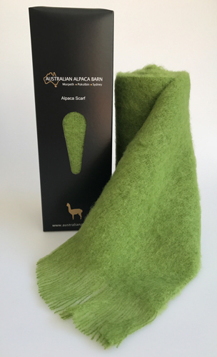 Brushed Baby Alpaca Scarf - Lime - 1