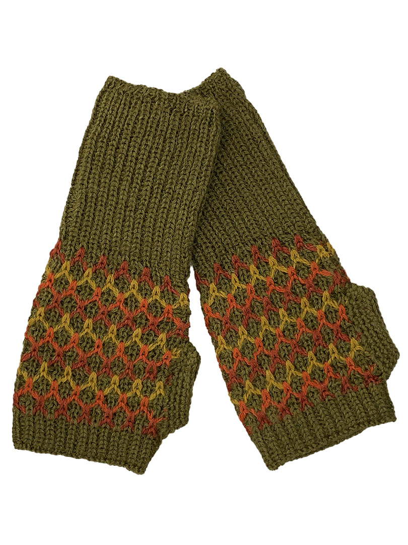 AUSTRALIAN ALPACA BARN ASHLEY FINGERLESS GLOVES OLIVE