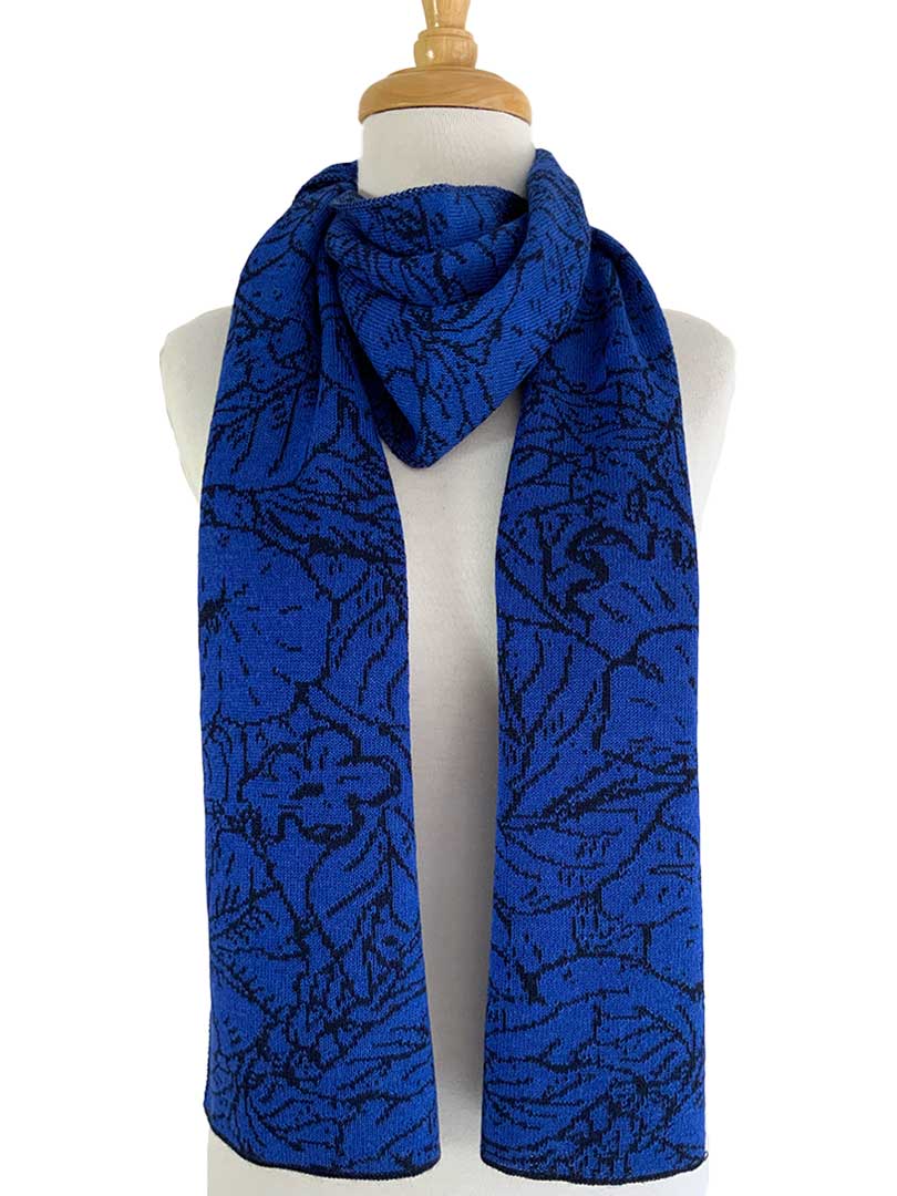 AUSTRALIAN ALPACA BARN Abstract Jacquard Scarf Cobalt/Navy