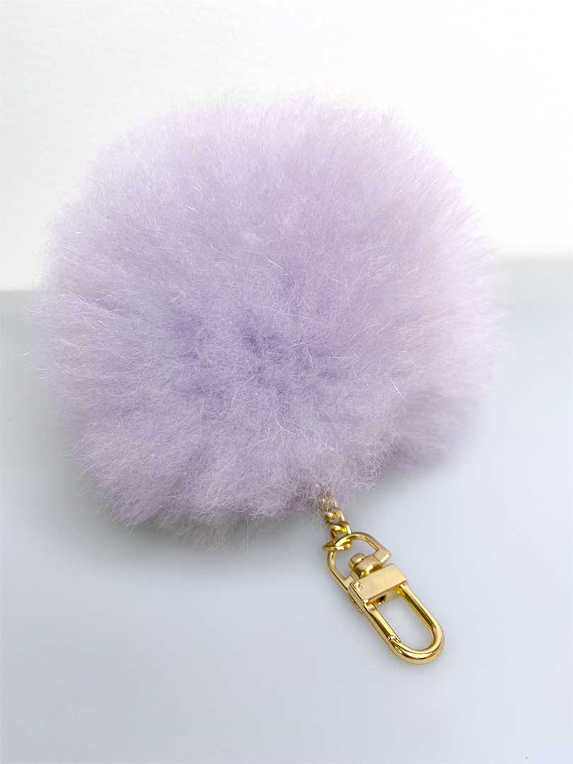 Alpaca Fur Pompom Keyholder - Soft Lilac -1