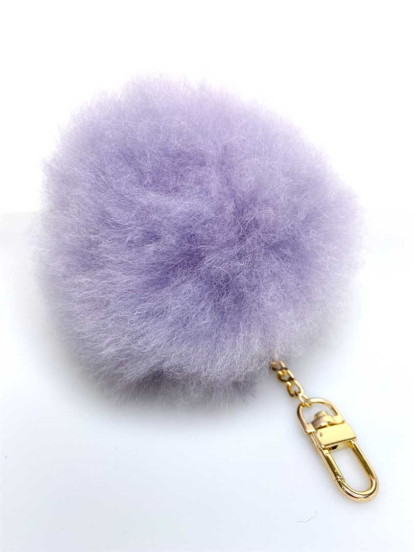 Alpaca Fur Pompom Keyholder - Lavender -1