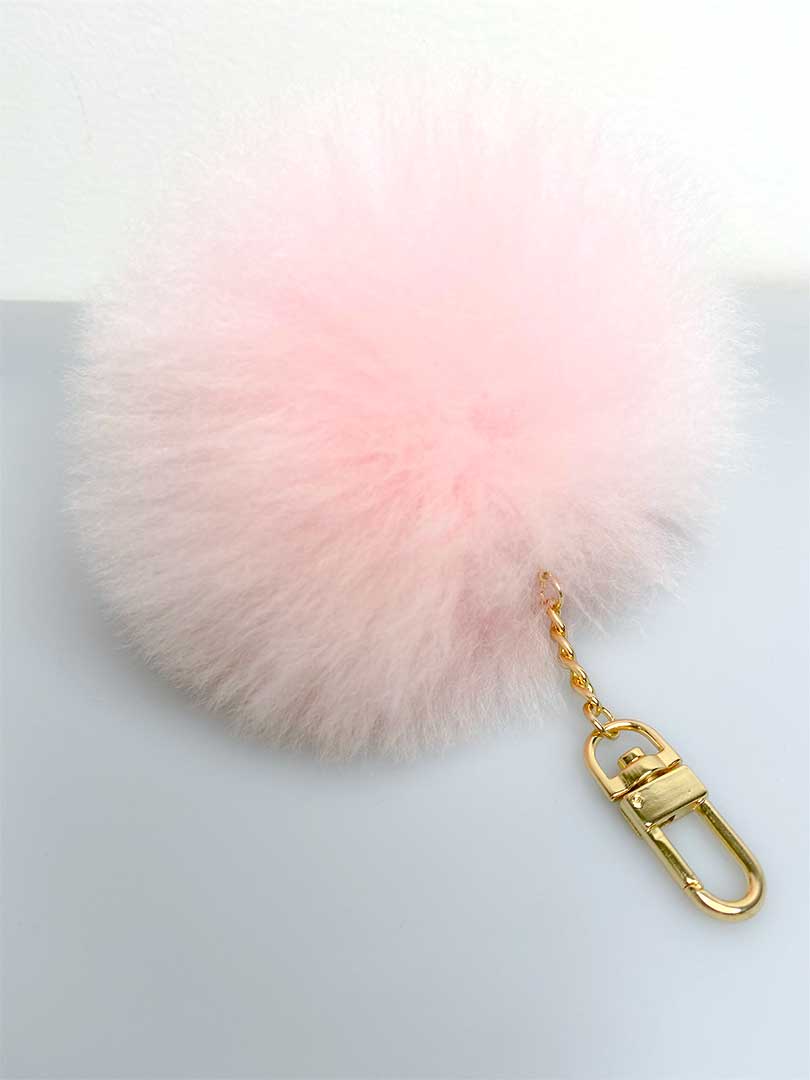 Alpaca Fur Pompom Keyholder - Pink -1