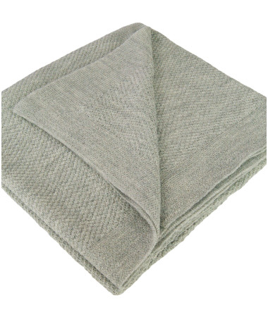 Baby Alpaca Knitted Blanket/Shawl - Silver Grey -1