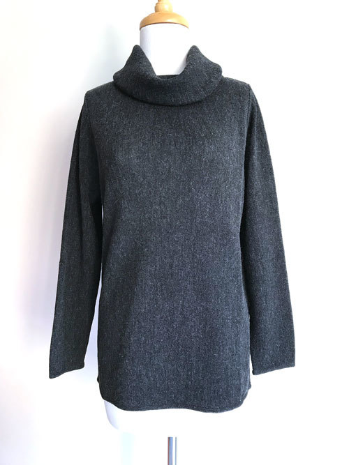 Caletti Roll Neck Links Tunic - Charcoal - 1