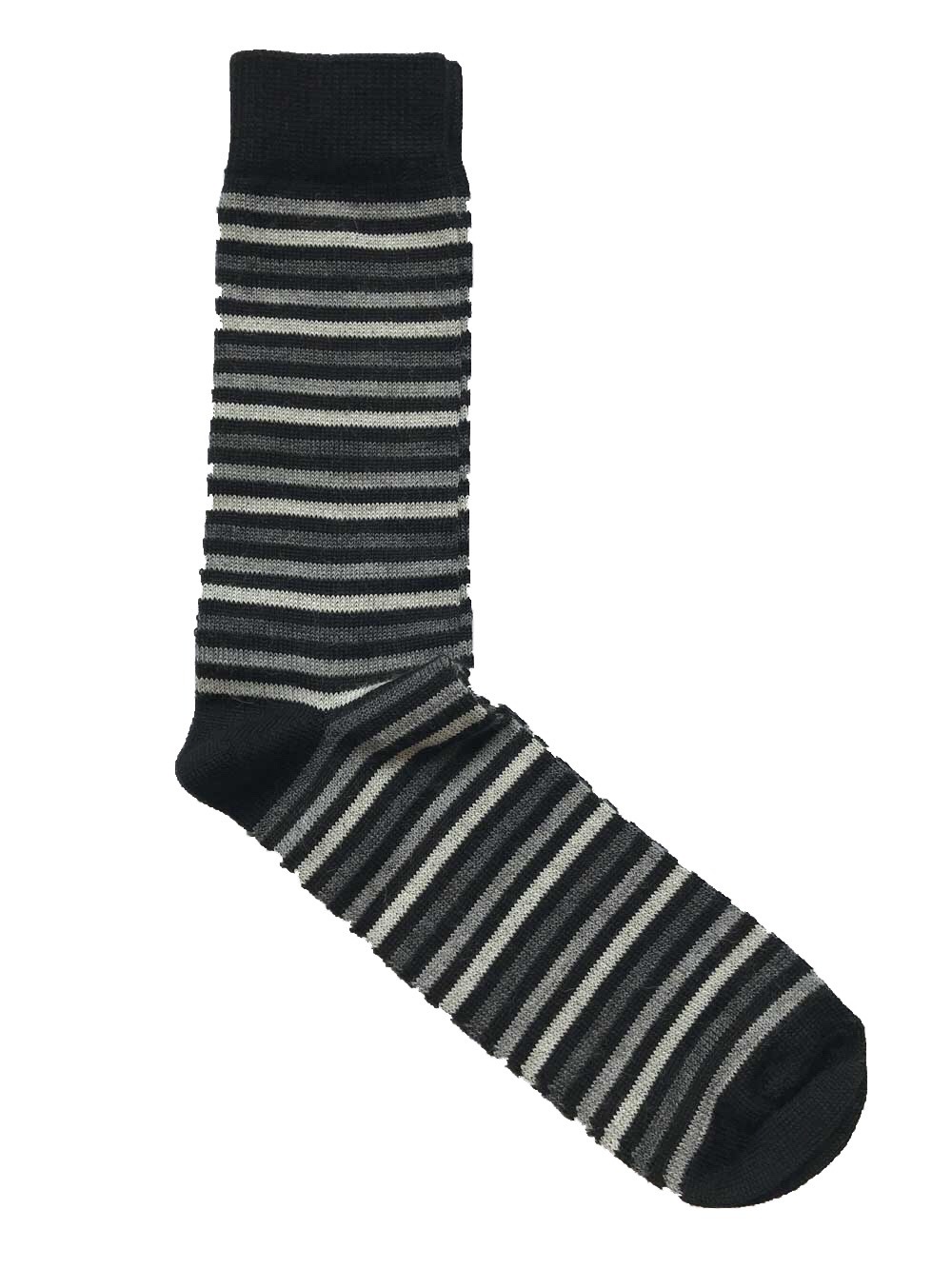 Alpaca Dress Sock - Black Stripe - 2