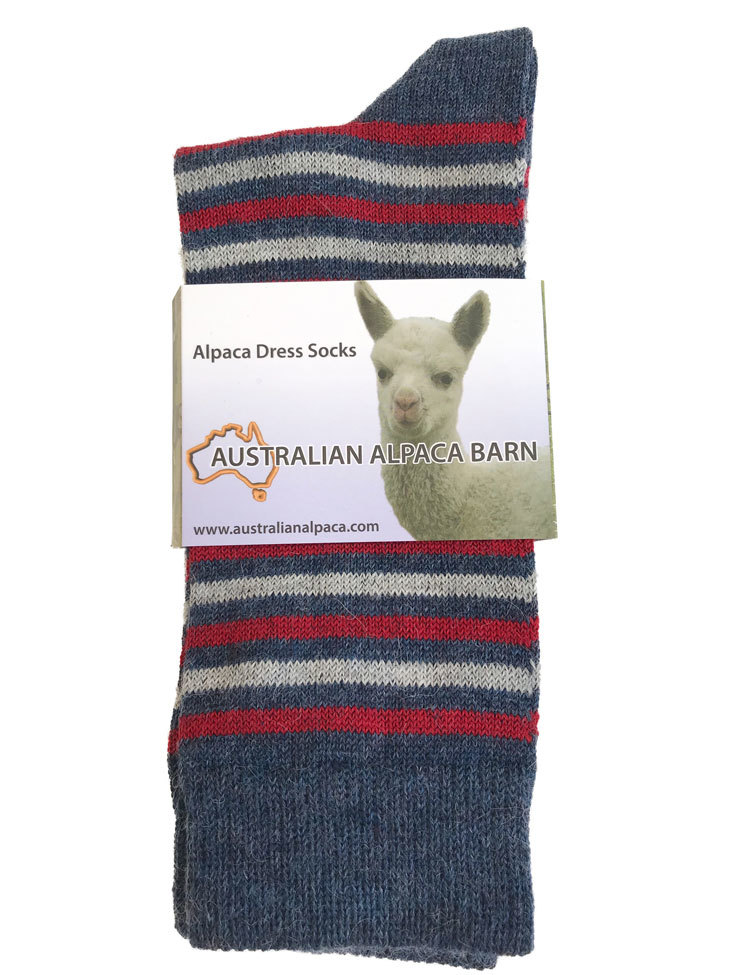 Alpaca Dress Sock - Denim Stripe - 1