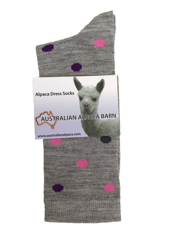 Alpaca & Silk Dress Sock - Dots - 2