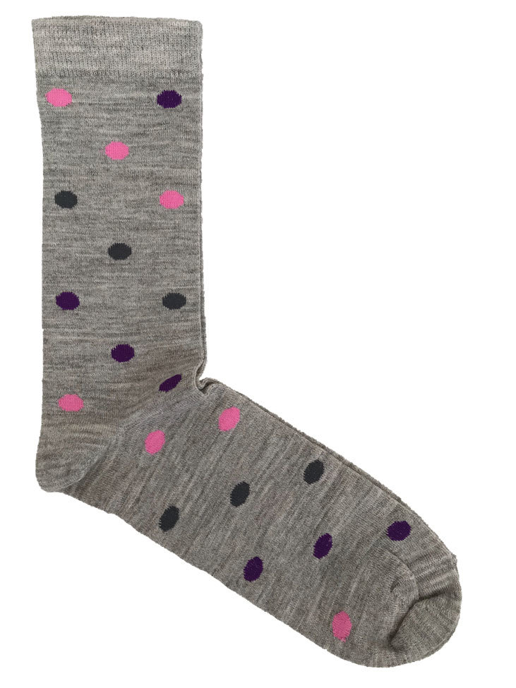 Alpaca & Silk Dress Sock - Dots - 3