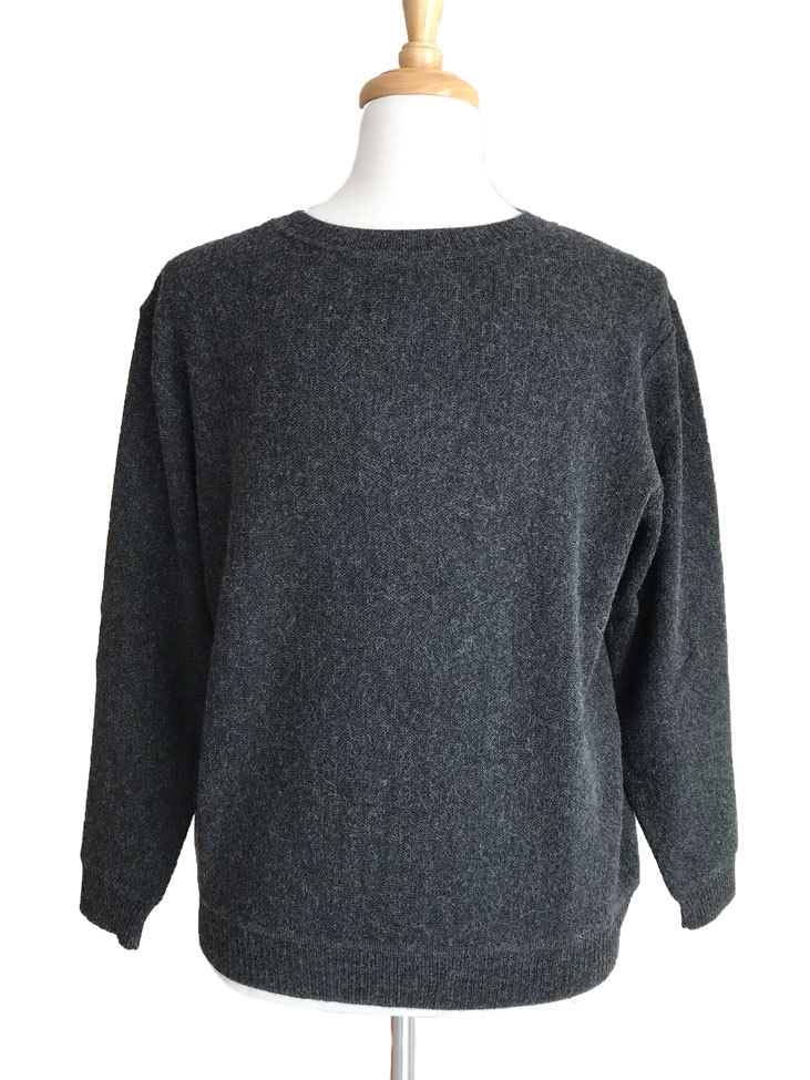 Ivan Crew Neck Links Sweater - Charcoal - 1