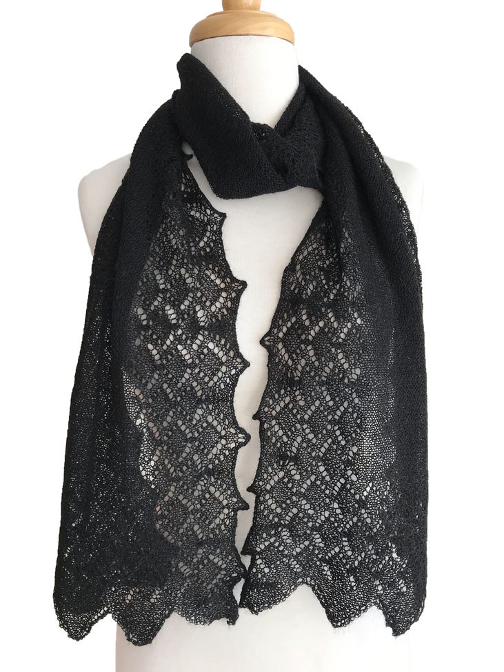 Antonella Lace Scarf - Black - 1