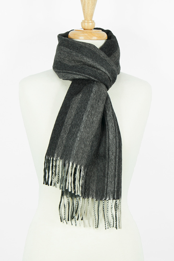 Alpaca Classic Scarf  Charcoal Mix - 1