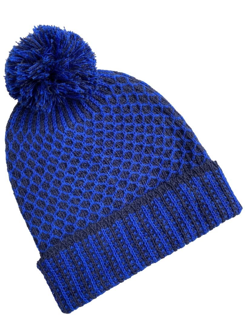 Nogal PomPom Beanie Navy/Cobalt - 1