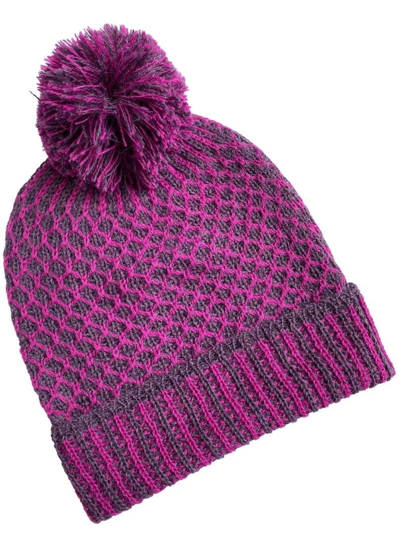 Nogal PomPom Beanie Grape/Magenta - 1