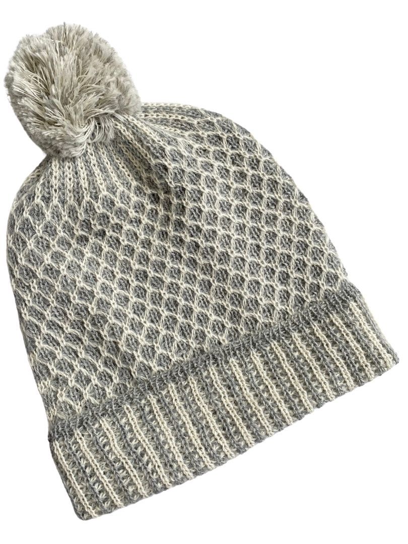 Nogal PomPom Beanie Silver/Cream - 1