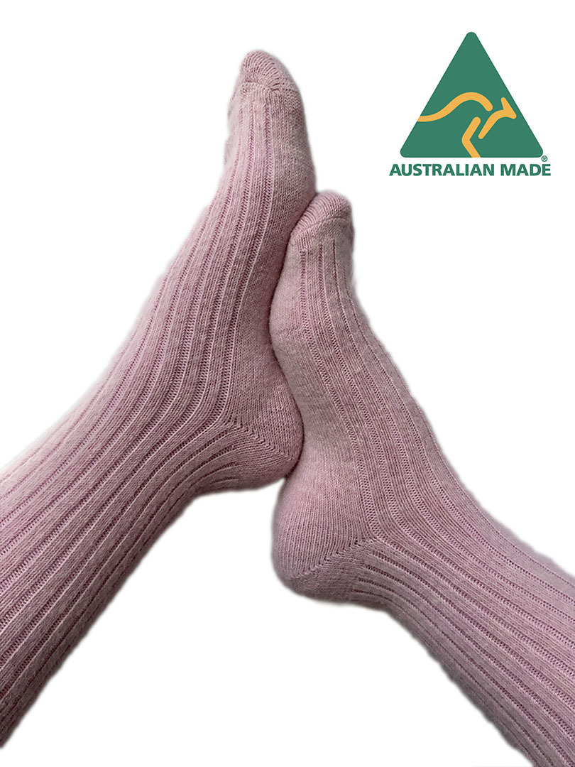 Alpaca Thick Comfort Sock - Powder Pink - 1
