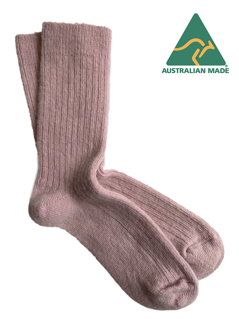 Alpaca Thick Comfort Sock - Powder Pink - 2