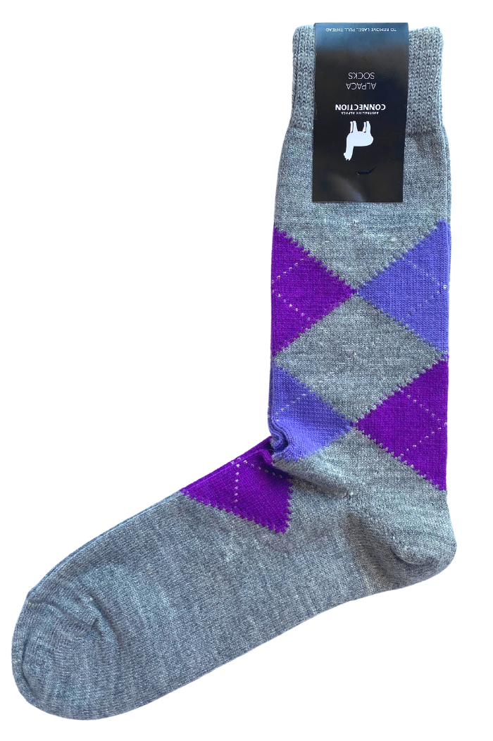 Argyle Sock - Smoke - 1