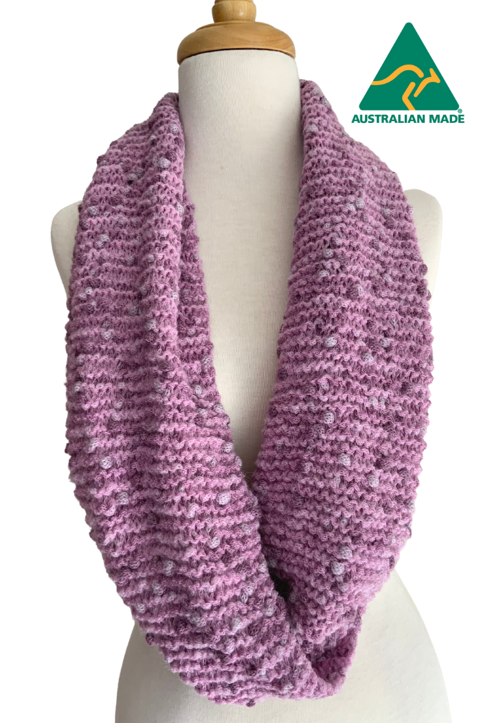 Hand Knitted PomPom Scarf/Cowl/Snood - Pinks - 1