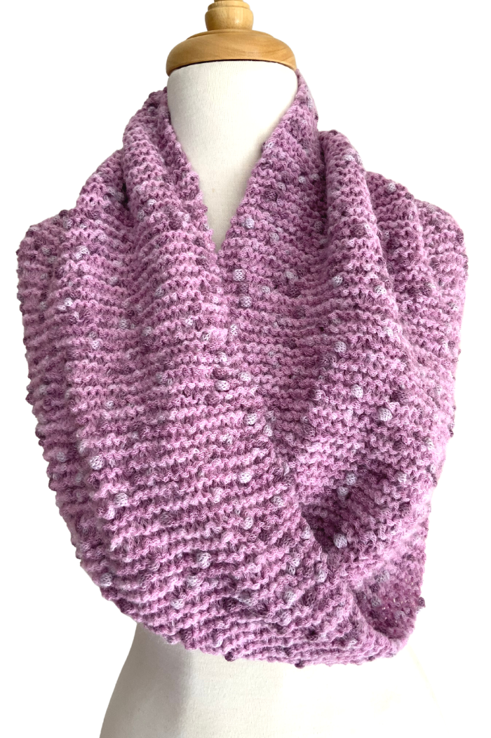 Hand Knitted PomPom Scarf/Cowl/Snood - Pinks - 2
