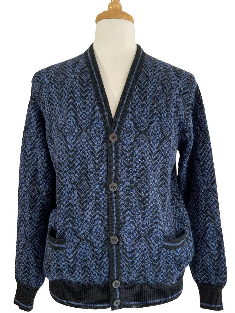 Axel V-Neck Cardigan - Blue - 1