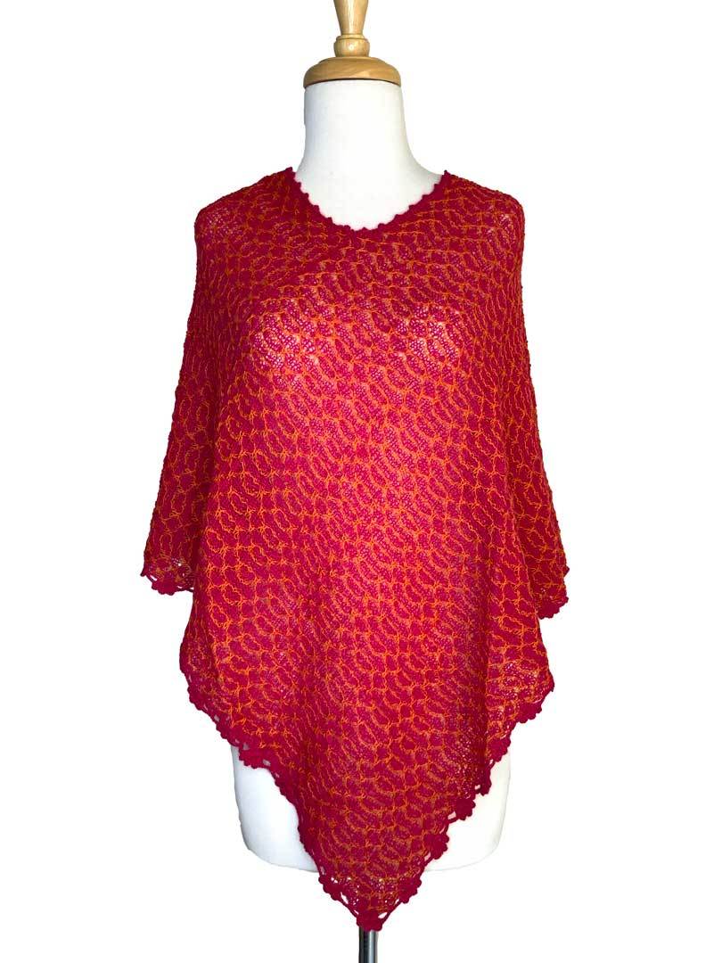 SONIA PONCHO HOT PINK/ORANGE - 1